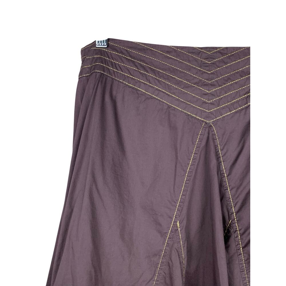 Old Navy Flared A-Line Skirt Brown Purple Cotton Knee Length Women's 6 - Picture 2 of 7